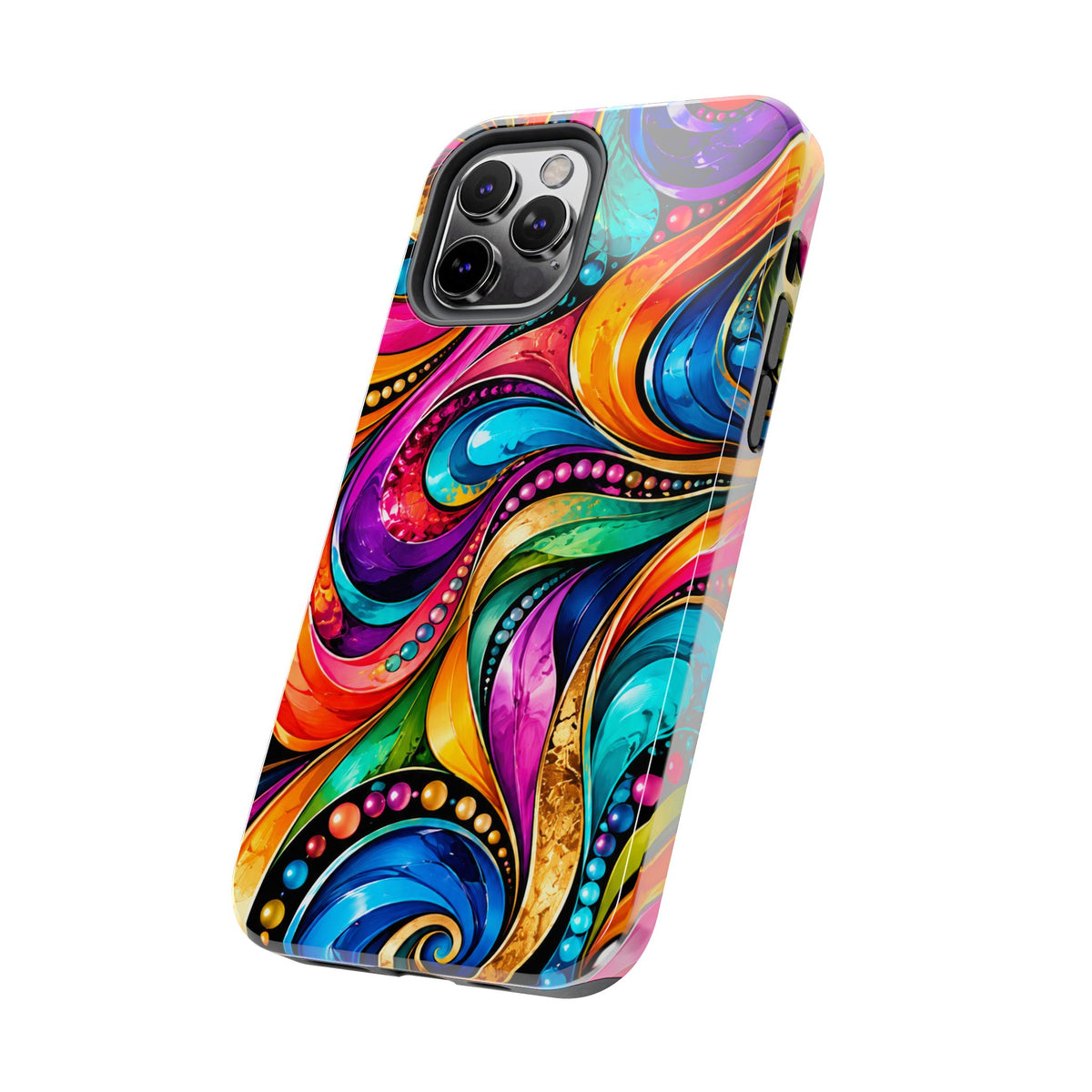 Colorful Swirl Tough Phone Case — Vibrant Abstract Protective Cover