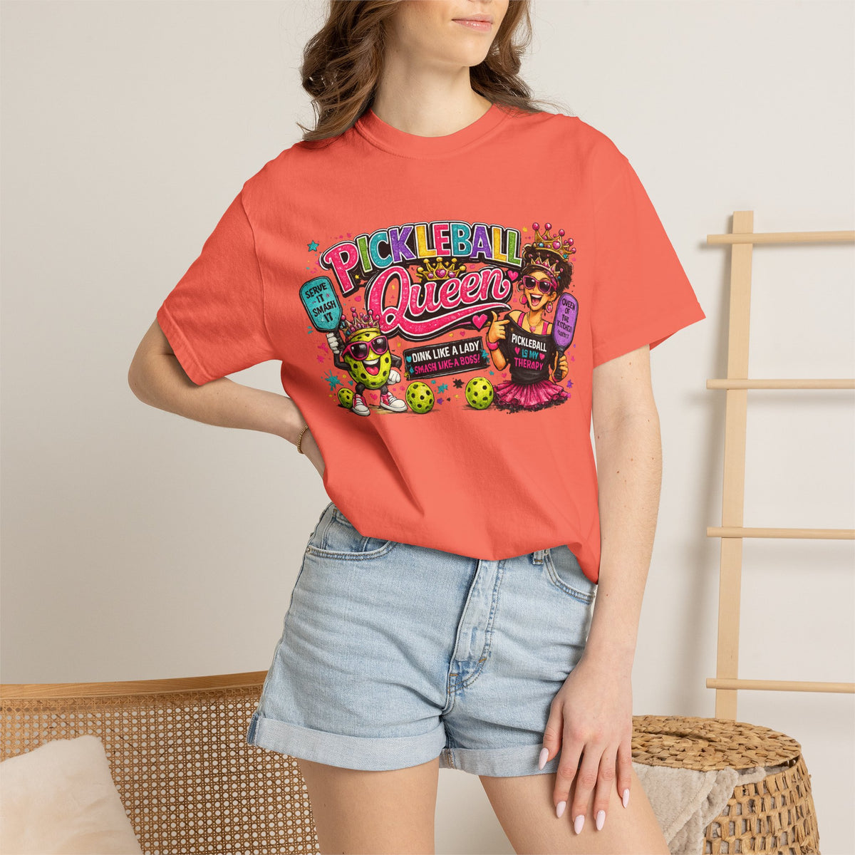 Pickleball Queen T-Shirt | Colorful Pickleball Graphic Tee