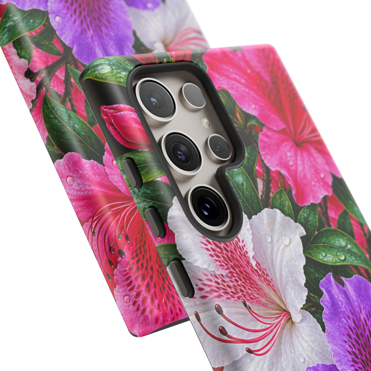 Floral Azalea Phone Case — Vibrant Pink & Purple Blossom Protection