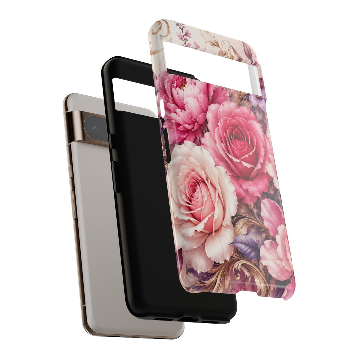 Pink Vintage Roses phone case | floral iPhone cover