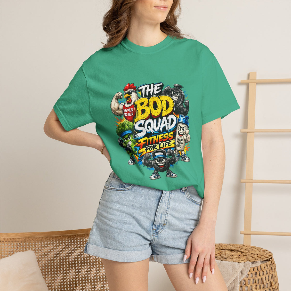 The Bod Squad Fitness For Life T-Shirt | Cartoon Gym Characters