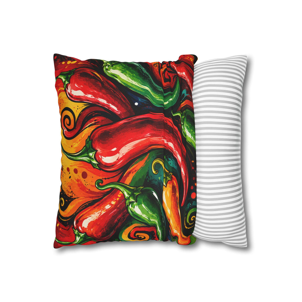 Chili Pepper Art Pillow — Vibrant Spicy Kitchen Throw Pillowcase