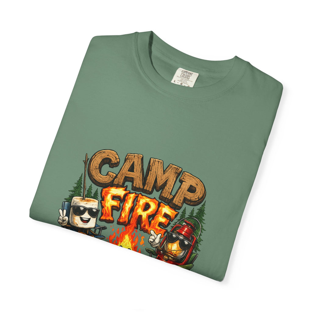 Campfire Gang T-Shirt | Camping Cartoon S'mores Bonfire Design