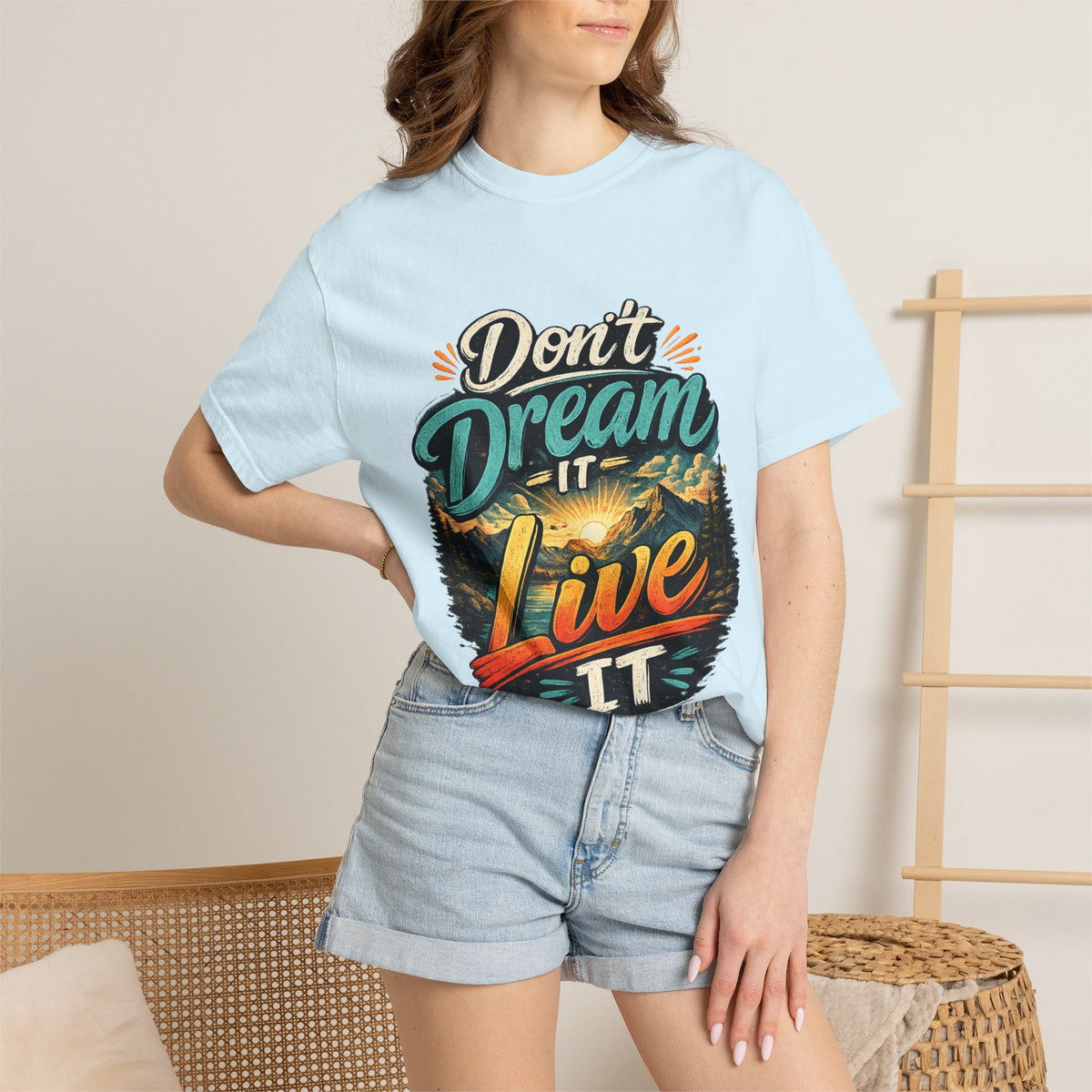 Don’t Dream It Live It T-shirt | Adventure Sunset Typography