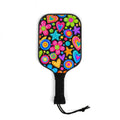 Colorful Hearts & Flowers Pickleball Paddles Set — Neon Retro Pickleball Kit with 2 Balls