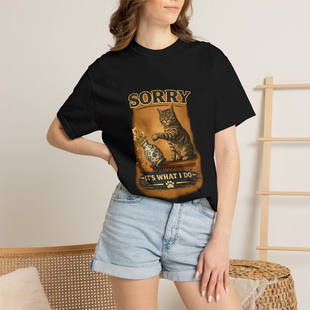 Sorry, It’s What I Do cat T-Shirt | Cat playing with yarn design