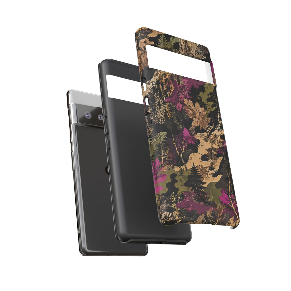 Camo Floral Tough Phone Case — Rugged Nature-Inspired Protection