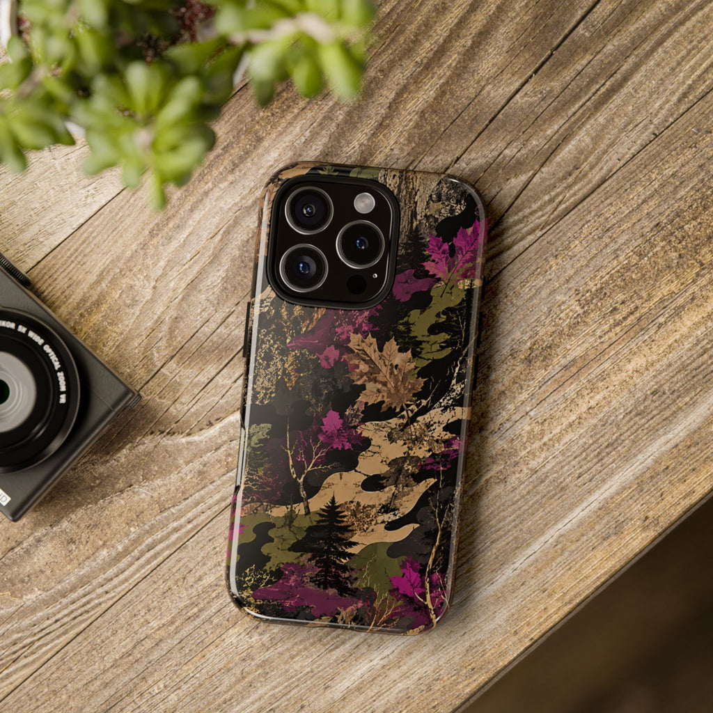 Camo Floral Tough Phone Case — Rugged Nature-Inspired Protection