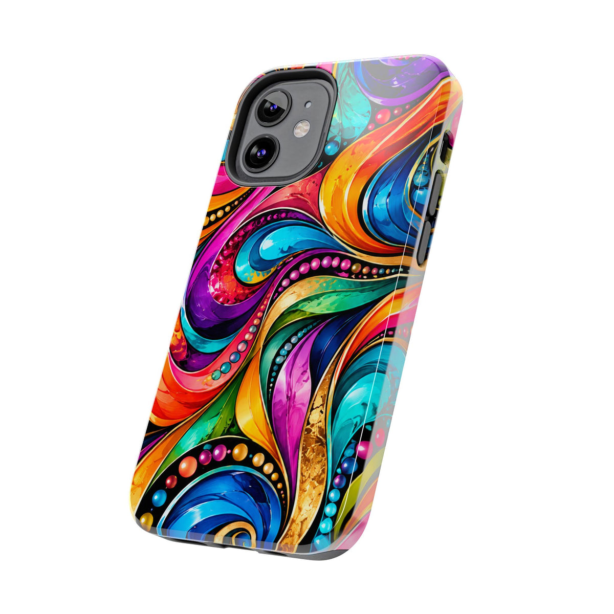 Colorful Swirl Tough Phone Case — Vibrant Abstract Protective Cover