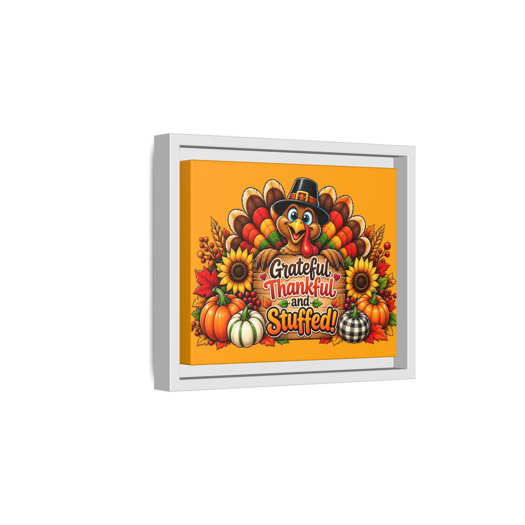 Thankful & Stuffed Turkey Matte Canvas Wall Art