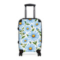 Blue Daisy Floral Suitcase – Lightweight Rolling Carry-On Travel Luggage
