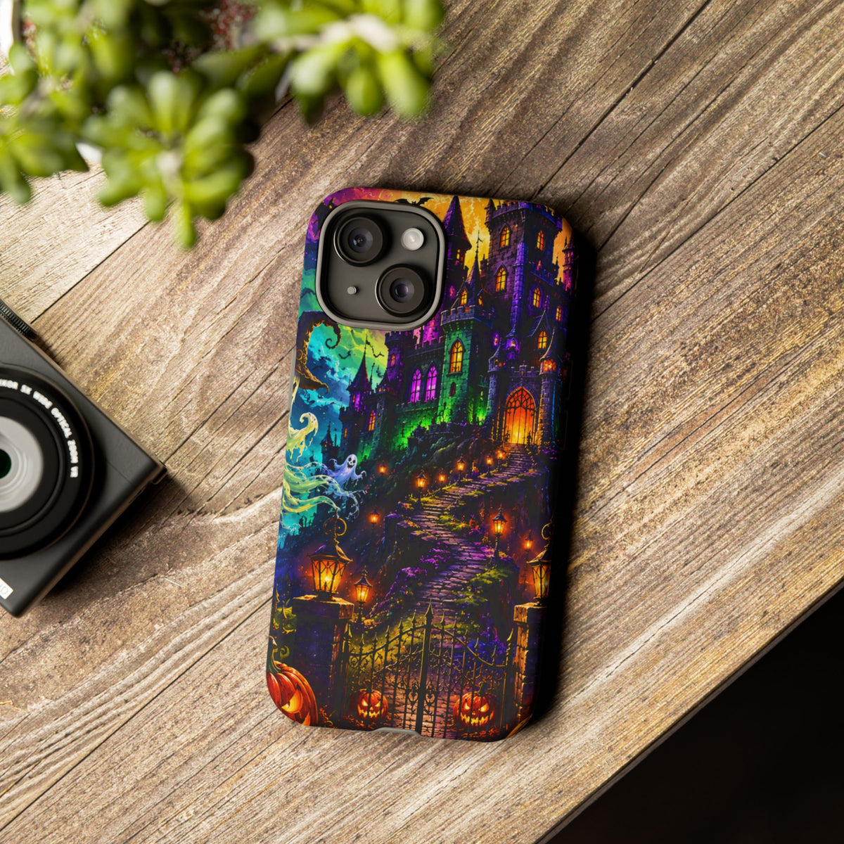 Halloween Haunted Castle Phone Case — Spooky Pumpkin & Ghost Tough Case