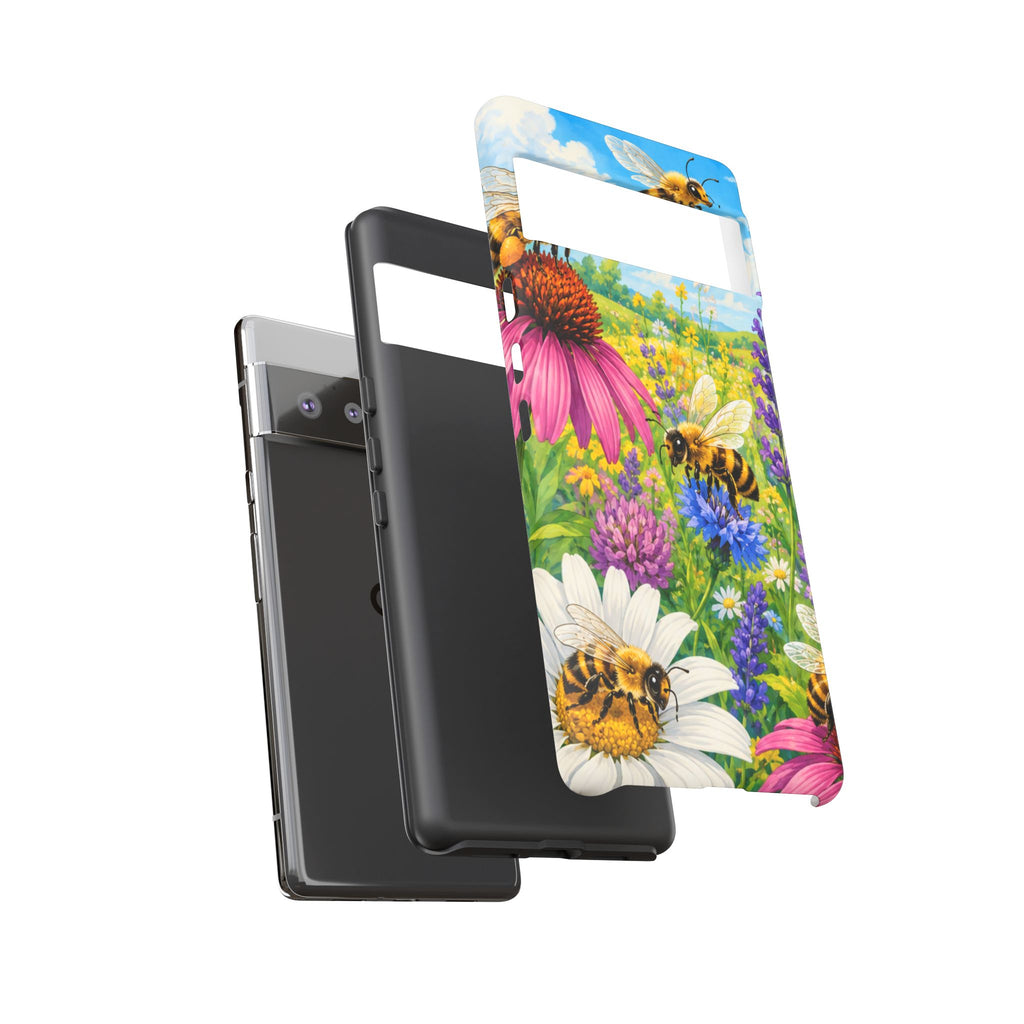 Bee Meadow Phone Case — Floral Honeybee Protective Cover