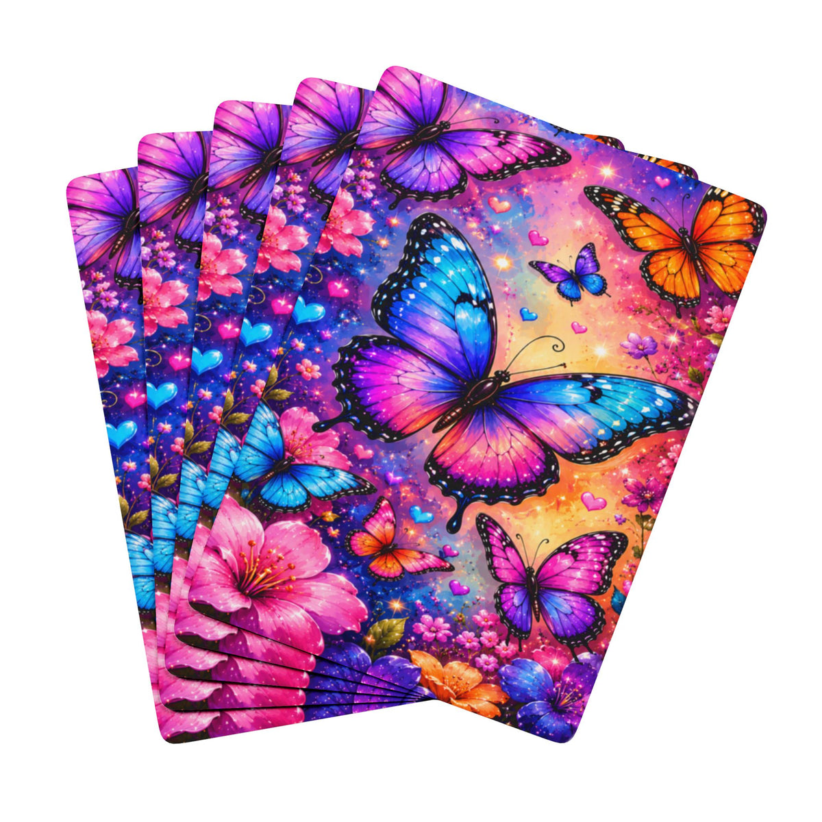 Butterfly Poker Playing Cards – Vibrant Floral Deck, Standard Poker Size