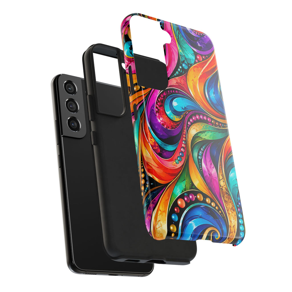 Colorful Swirl Tough Phone Case — Vibrant Abstract Protective Cover