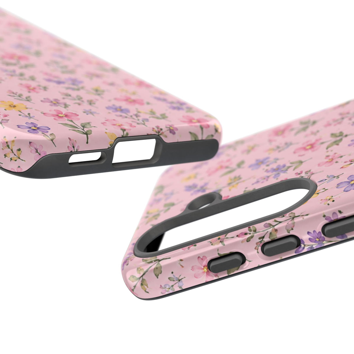 Floral Pink Tough Phone Case — Pastel Wildflower Protective Case