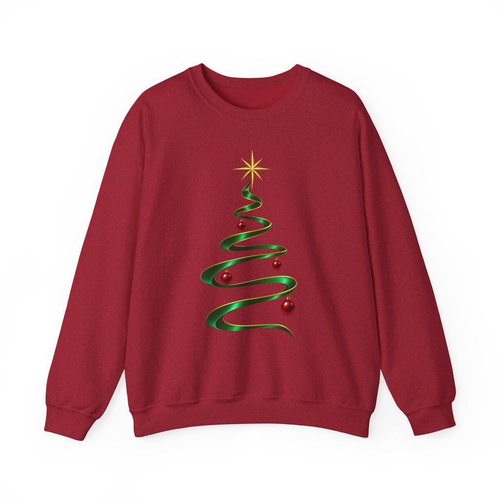 Minimal Green Ribbon Christmas Tree Sweatshirt