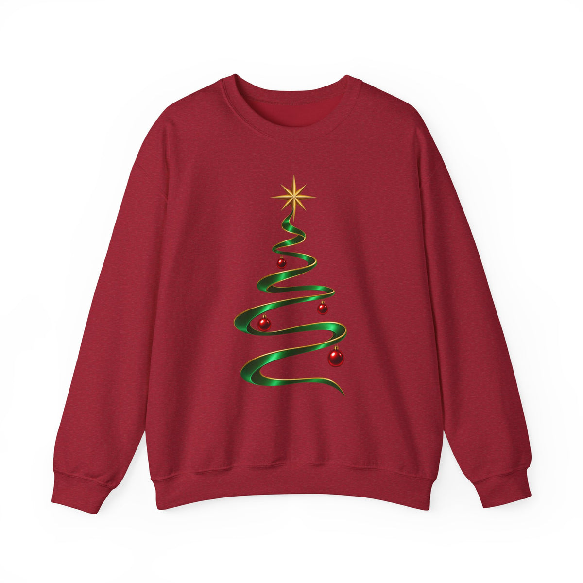 Minimal Green Ribbon Christmas Tree Sweatshirt