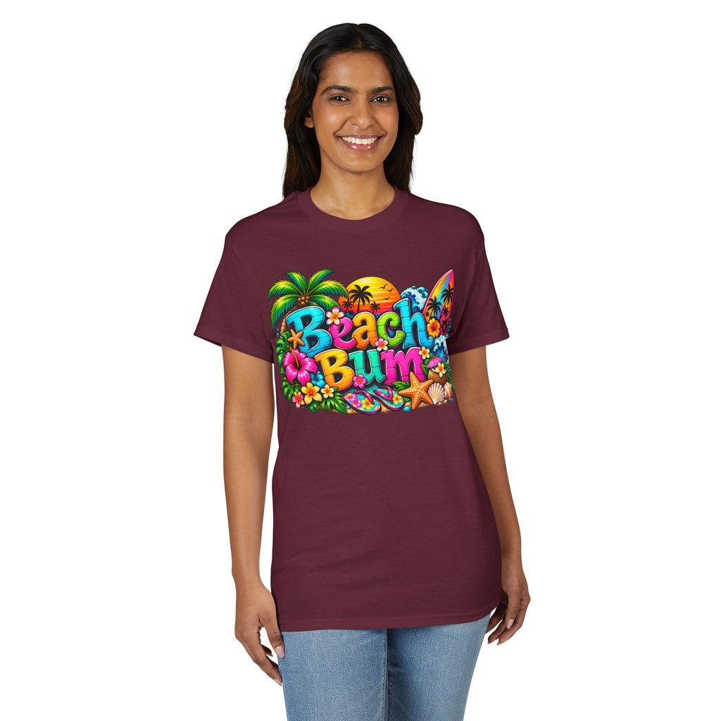 Beach Bum T-Shirt — Colorful Surf & Tropical Graphic Tee