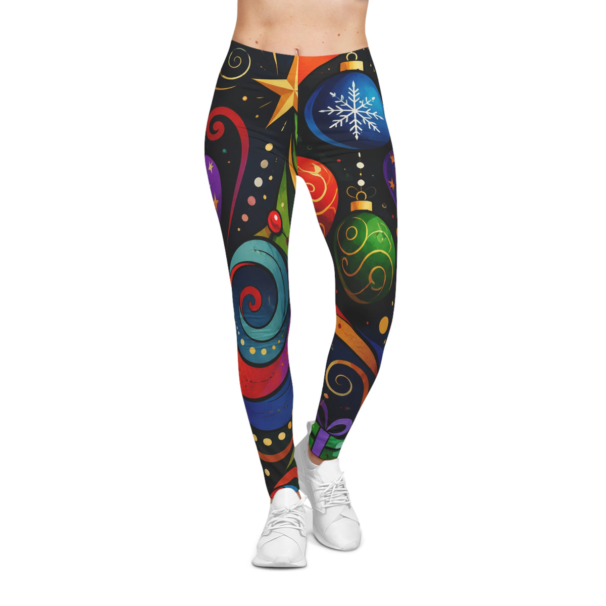 Christmas Ornaments Leggings — Colorful Holiday Print Women’s Leggings