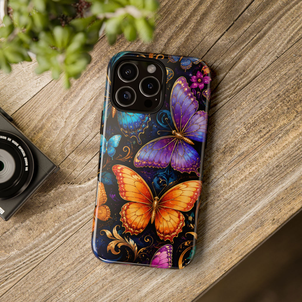 Butterfly Tough Phone Case — Colorful Floral Butterflies Protective Cover