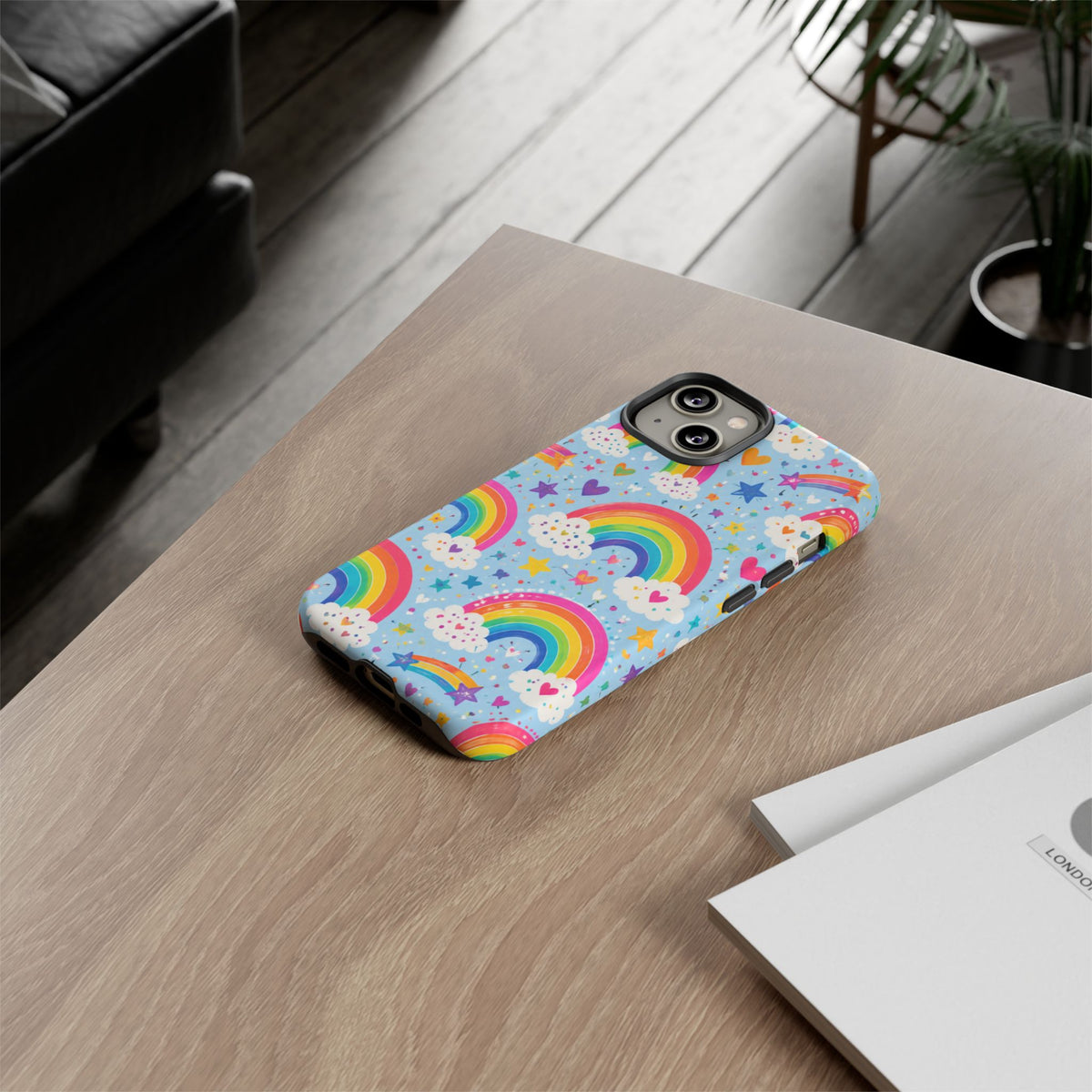 Rainbow Clouds Phone Case — Cute Pastel Rainbow Pattern Tough Case