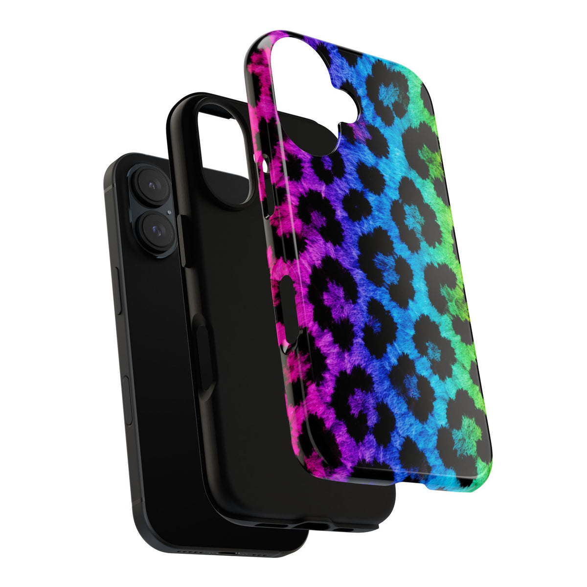 Neon Rainbow Leopard Tough Case – Colorful Animal Print Phone Cover