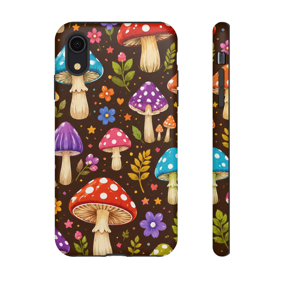 Colorful Mushroom Pattern Tough Case | Phone Cover, Woodland Fungi Design