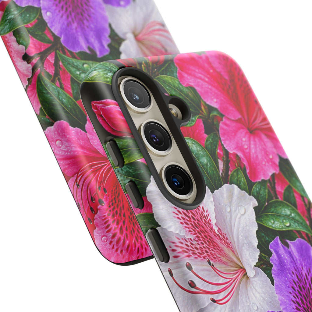 Floral Azalea Phone Case — Vibrant Pink & Purple Blossom Protection