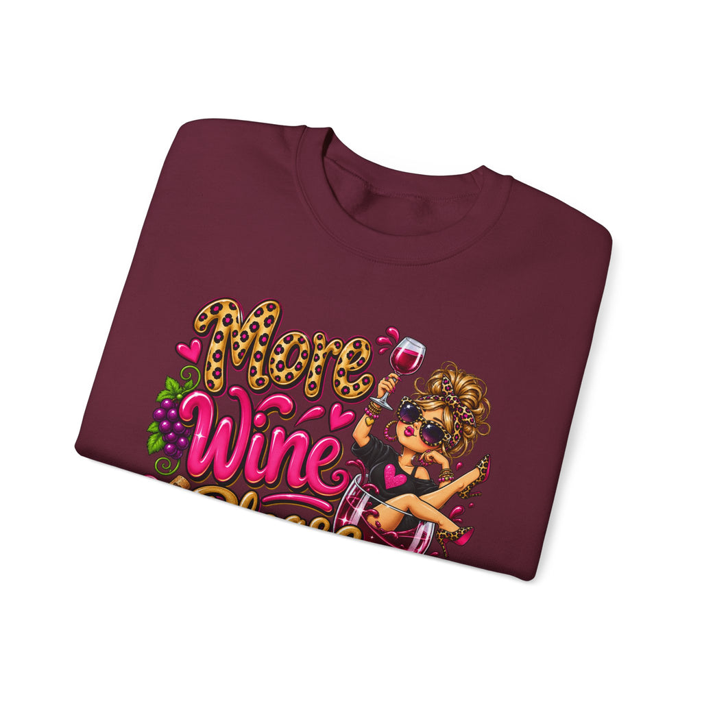 More Wine Please Sweatshirt — Funny Wine Lover Crewneck