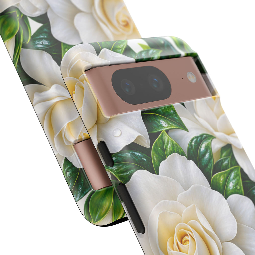 Floral Camellia Tough Case — White Gardenia Phone Cover