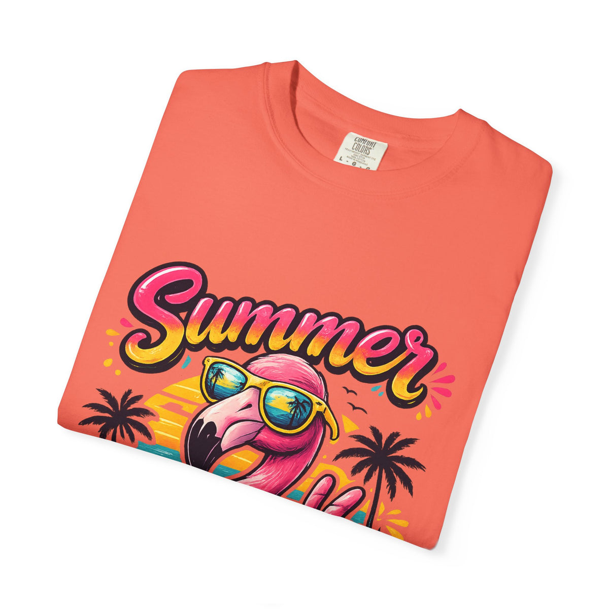 Summer Vibes Flamingo T-Shirt | Tropical Beach Graphic