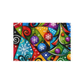 Festive Christmas Outdoor Rug — Colorful Holiday Tree & Ornaments Doormat