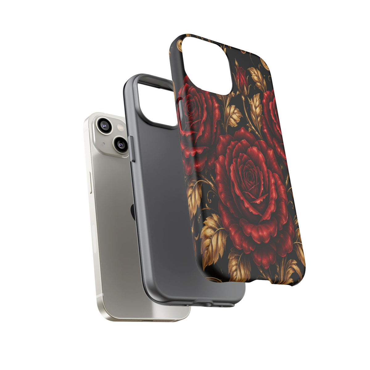 Tough Cases — Vintage Red Rose Floral Phone Case