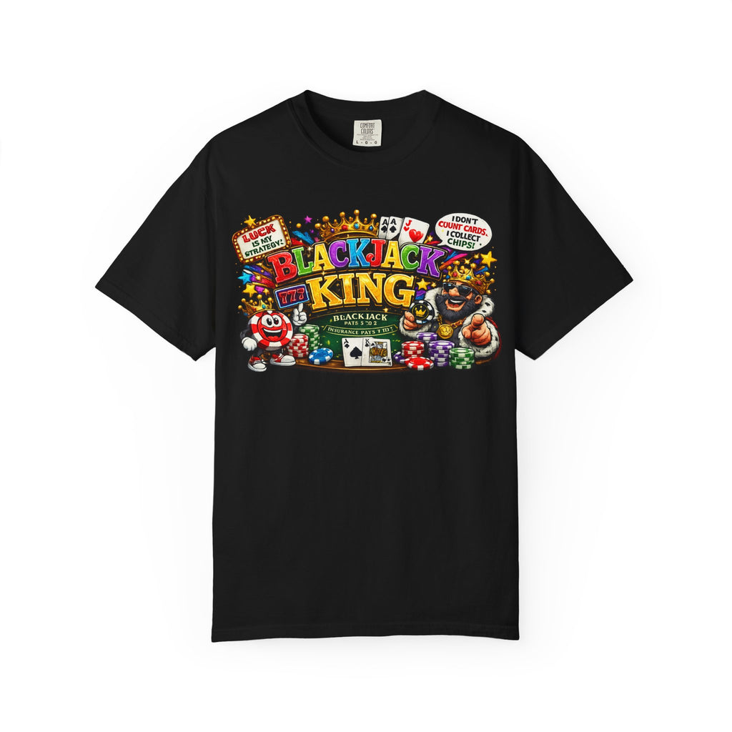 Blackjack King graphic T-shirt | Casino Playing Cards, Chips Design
