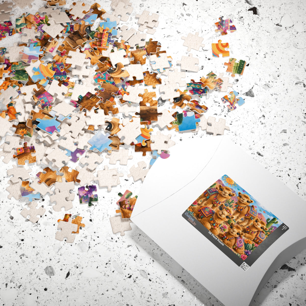 Cute Camel Family Jigsaw Puzzle – 110/252/520/1014-Piece Colorful Desert Scene