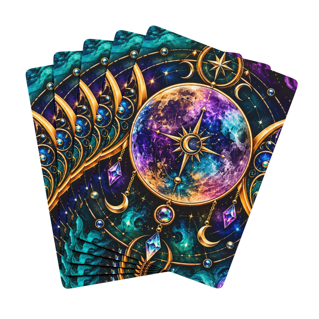 Mystic Celestial Poker Playing Cards — Galaxy Tarot-Inspired Deck