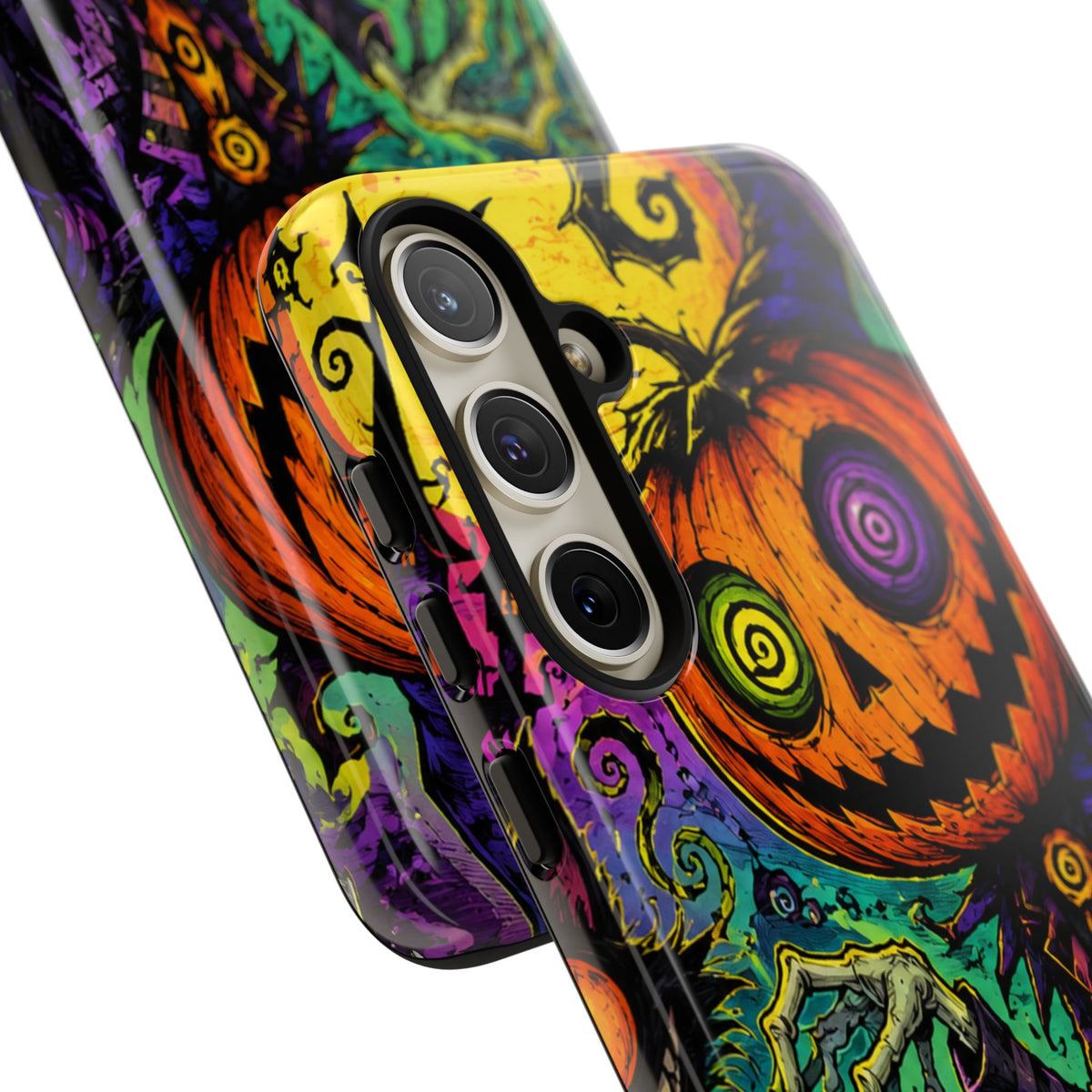 Halloween Pumpkin Skull Phone Case — Psychedelic Jack-o'-Lantern Tough Case