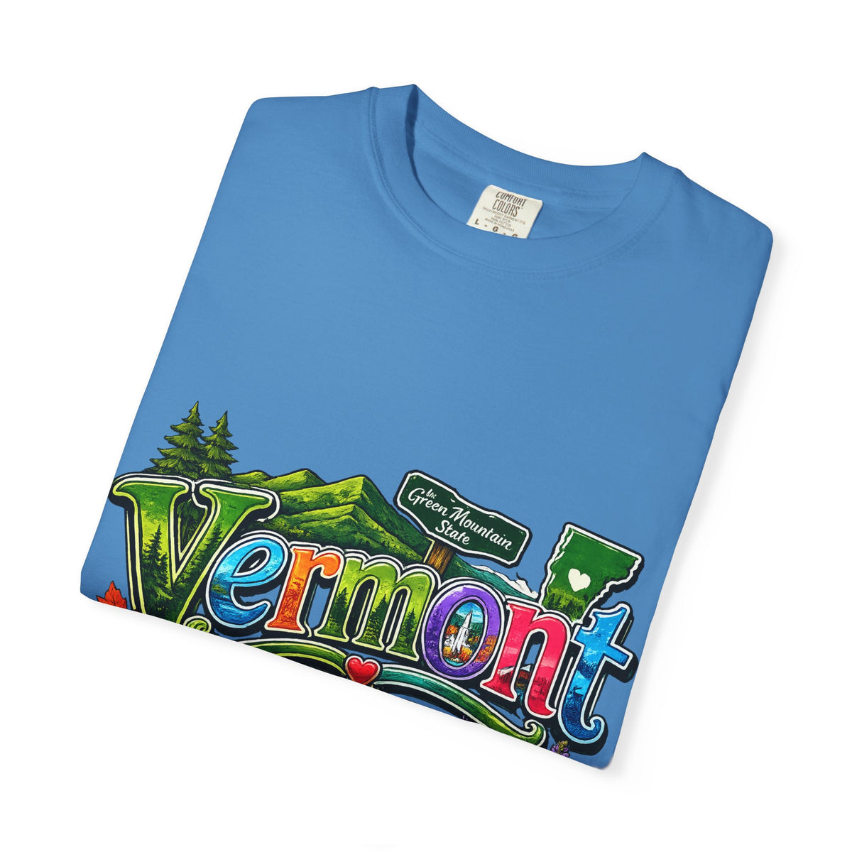 Vermont postcard collage T-shirt | State travel design