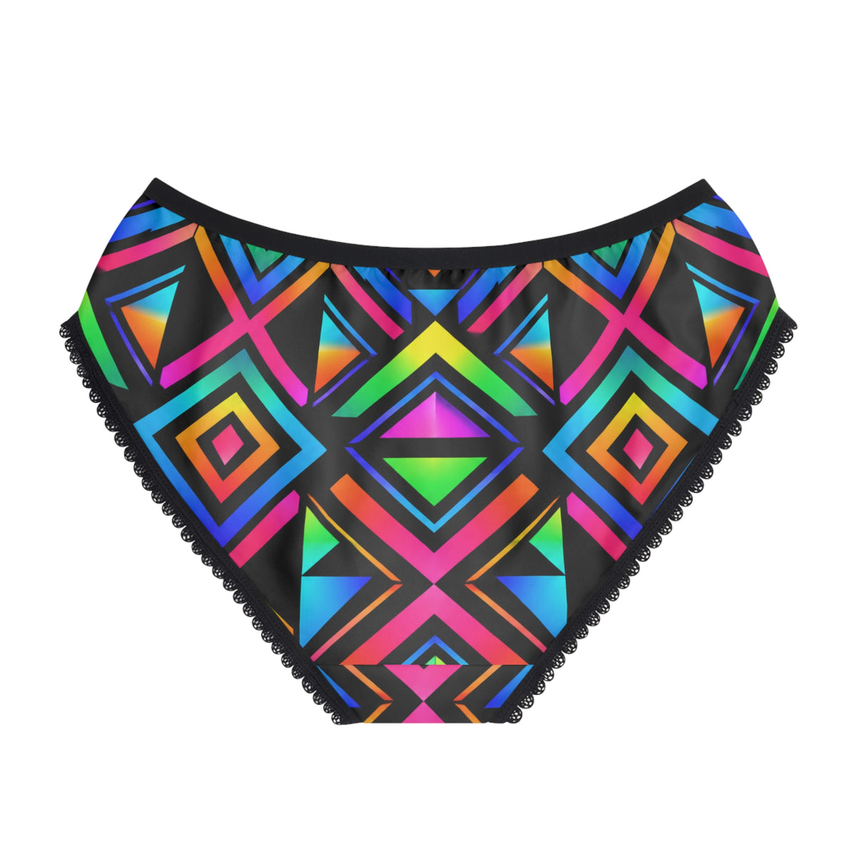Neon Geometric Women's Briefs — Vibrant All-Over Print