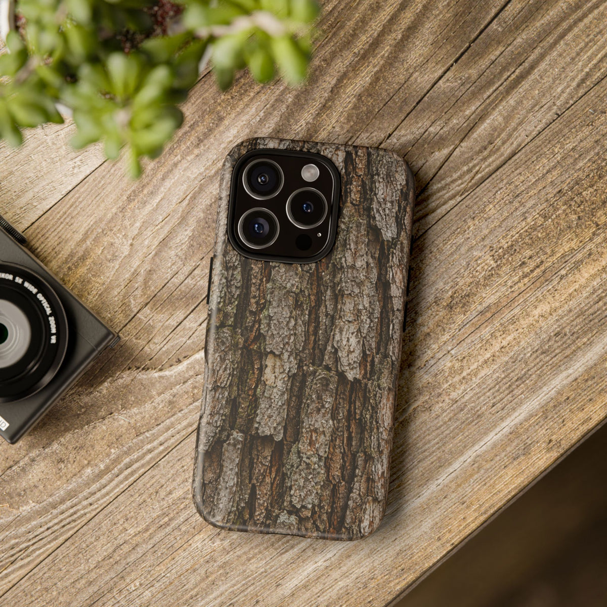 Bark Texture Phone Case - Rugged Woodland Camouflage for Nature Lovers
