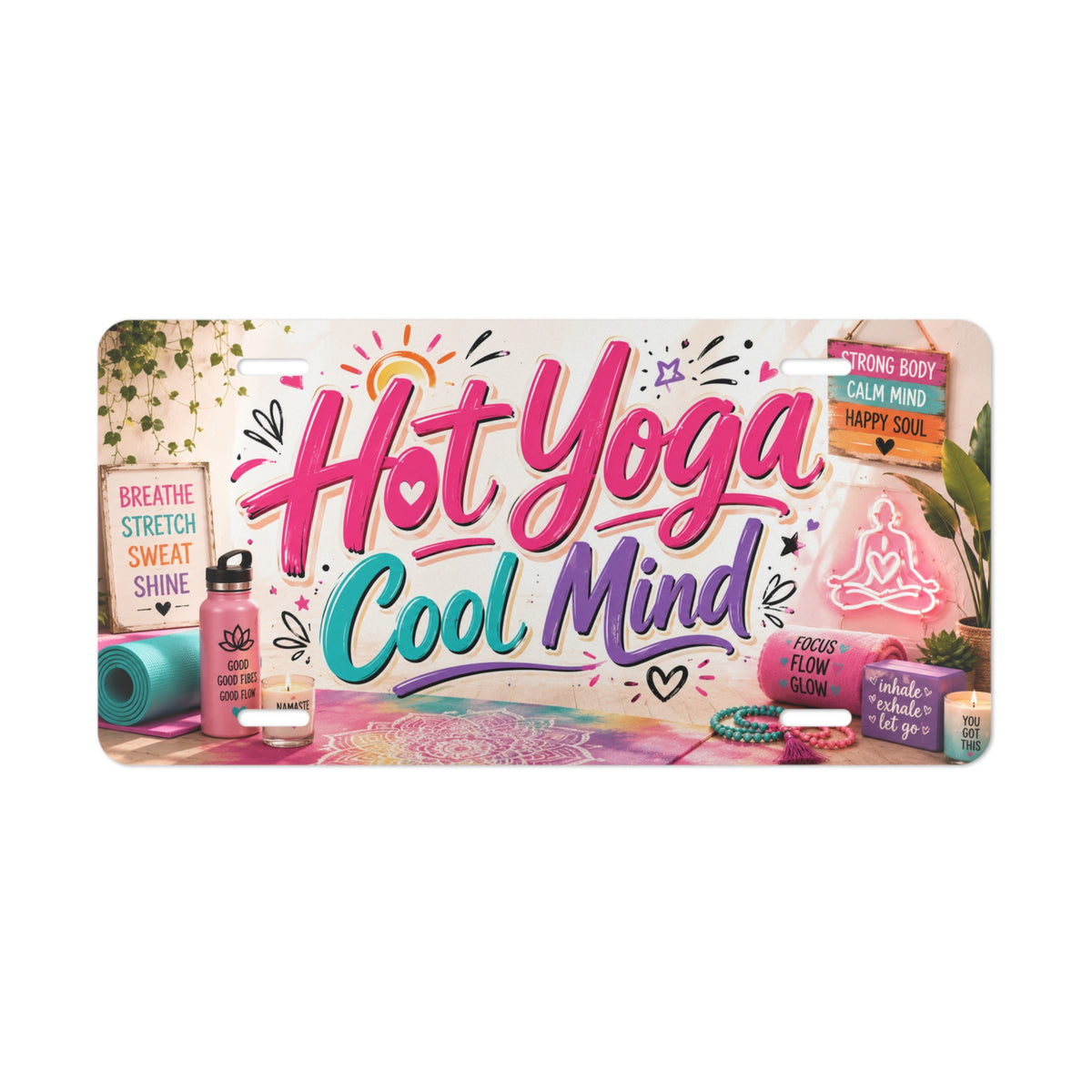 Hot Yoga Cool Mind Vanity Plate | Yoga License Plate