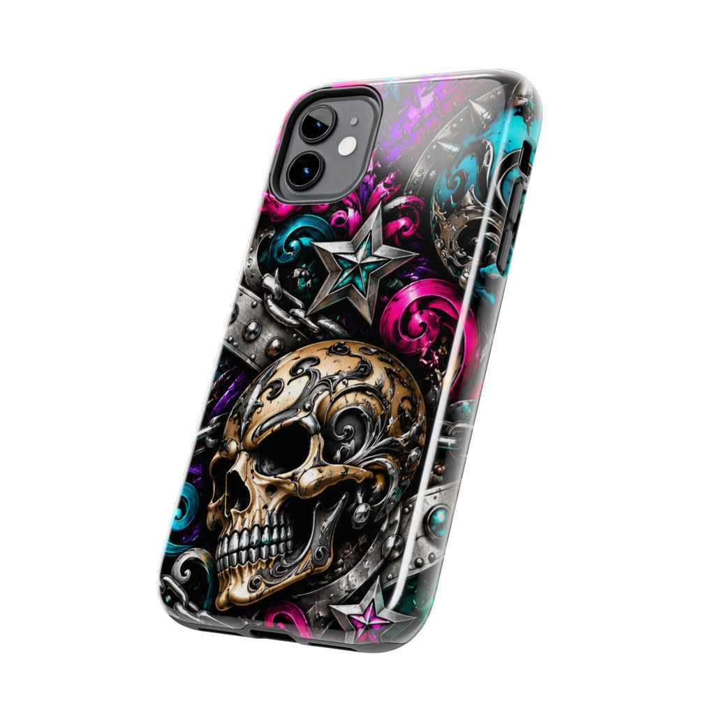 Skull & Stars Tough Phone Case | Colorful Gothic Skull Phone Case