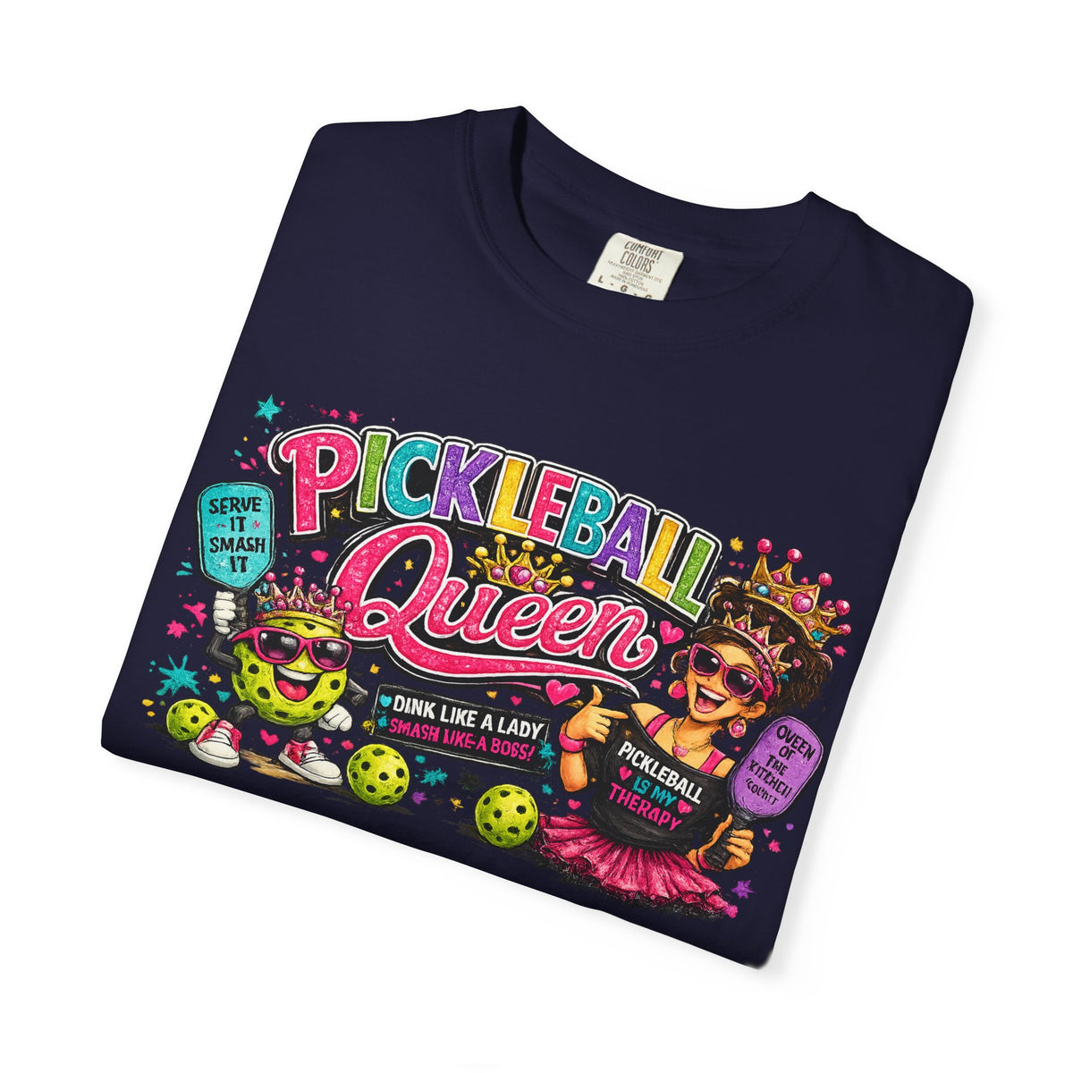 Pickleball Queen T-Shirt | Colorful Pickleball Graphic Tee