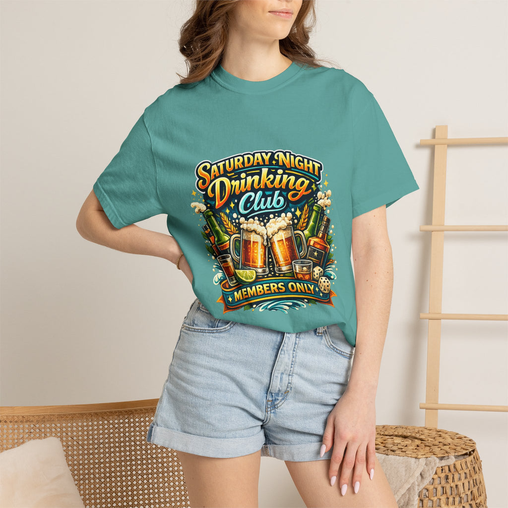 Saturday Night Drinking Club T-shirt | Beer Glasses, Bottles, Members Only
