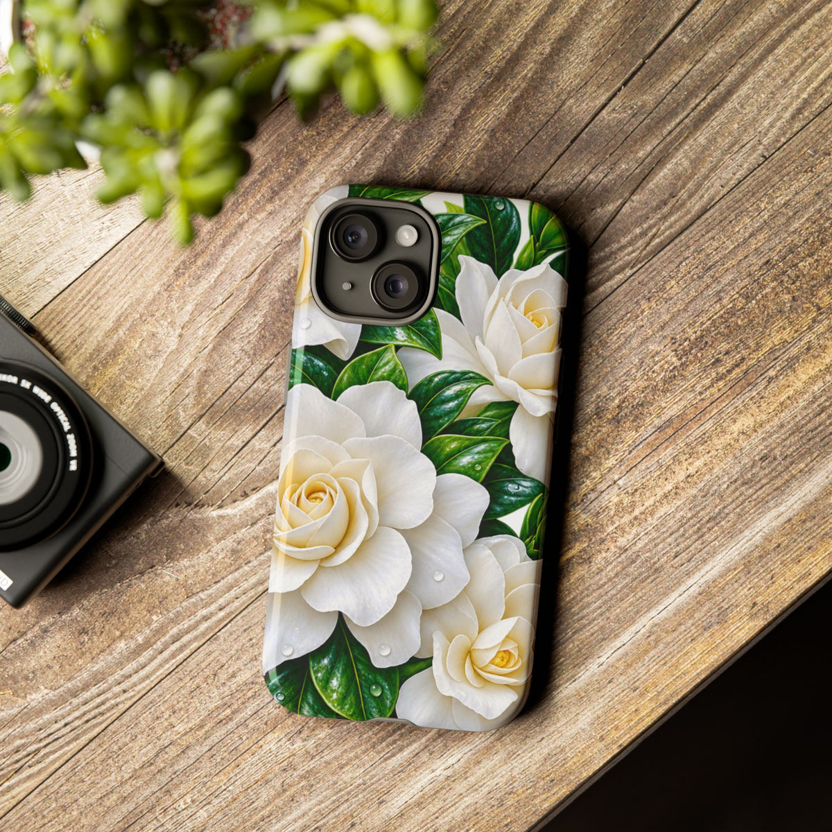 Floral Camellia Tough Case — White Gardenia Phone Cover
