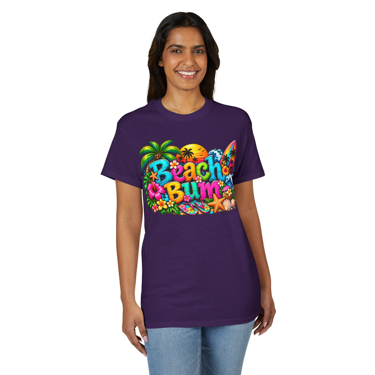 Beach Bum T-Shirt — Colorful Surf & Tropical Graphic Tee