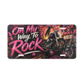 On My Way To Rock Vanity Plate | Motorcycle Guitar Rock N Roll