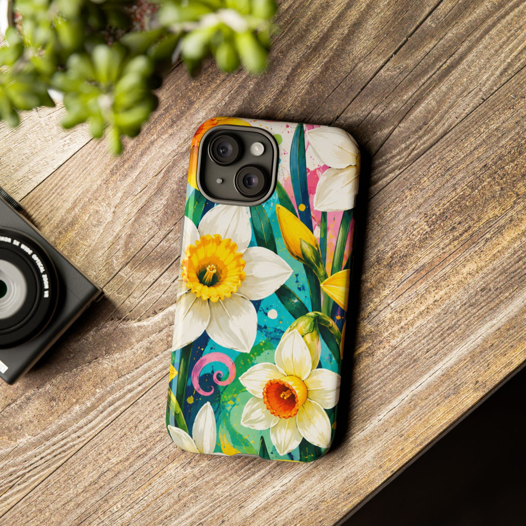 Daffodil Floral Phone Case — Bright Spring Garden Protective Cover