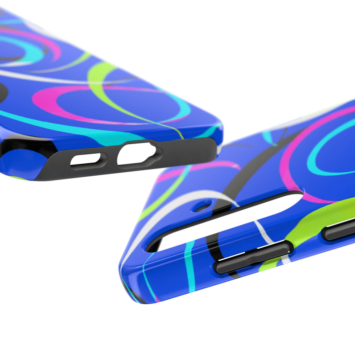 Tough Phone Case — Blue Abstract Swirl Protective Cover